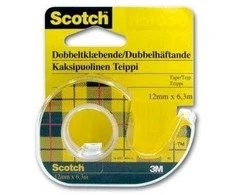 Dvipusė lipni juosta Scotch 665, su dėklu,12mm x 6,3m
