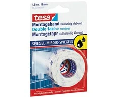 Lipni juostelė Tesa, 19mmx1,5m, dvipusė, veidrodžiams, atspari drėgmei 1114-203