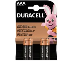 Elementai Duracell AAA (LR03/MN2400) 1,5V, šarminiai, 4 vnt