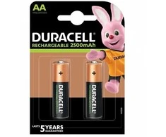 Elementai Duracell įkraunami, AA (DX1500; HR6) 1,2V, 2500mAh, NiMH, 2 vnt.