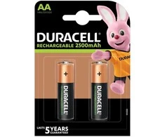 Elementai Duracell įkraunami, AA (DX1500; HR6) 1,2V, 2500mAh, NiMH, 2 vnt.