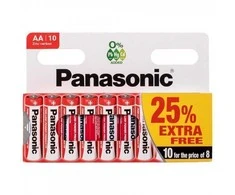Elementai Panasonic Raudona Zinc, R03RZ AA, 10vnt