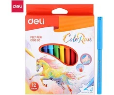 Flomasteriai DELI 12 spalvų
