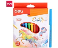 Flomasteriai DELI 12 spalvų