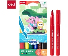 Flomasteriai DELI ColorWow, 6 spalvų