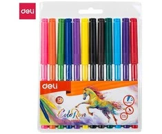 Flomasteriai DELI EC10003, 12 spalvų