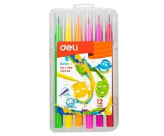 Flomasteriai DELI EC10304, 12 spalvų