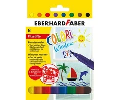 Flomasteriai EberhardFaber, Jumbo , skirti piešti ant langų, 8 spalvų