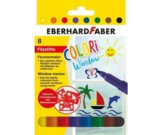 Flomasteriai EberhardFaber, Jumbo , skirti piešti ant langų, 8 spalvų