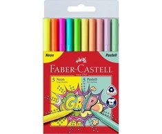 Flomasteriai Faber-Castell Grip, tribriauniai, 10 spalvų