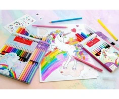 Flomasteriai Faber-Castell Unicorn, 10+3 spalvų + lipdukai