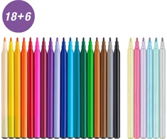 Flomasteriai Faber-Castell Unicorn, 18+6 spalvų