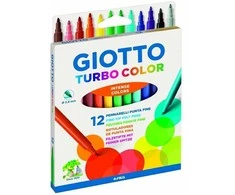Flomasteriai Fila Giotto Turbo Color, 12 spalvų
