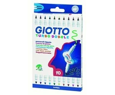 Flomasteriai Fila Giotto Turbo Dobble, dvipusiai, 10 spalvų