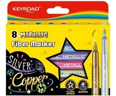 Flomasteriai Keyroad, 8 metalizuotos spalvos