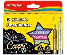 Flomasteriai Keyroad, 8 metalizuotos spalvos
