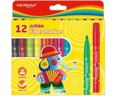 Flomasteriai Keyroad Jumbo, 12 spalvų