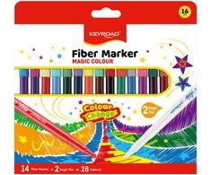 Flomasteriai Keyroad Magic, 2 antgalių, 28 spalvų + 2 vnt.