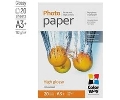 Labai blizgus fotopopierius ColorWay A3+/180g/20L
