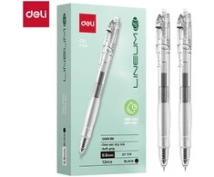 Gelinis rašiklis Deli Lineum Gel 0,5 mm greitai džiūstantis, juodos spalvos