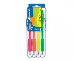 *Geliniai tušinukai Pilot G-2 Set2Go 0.5 Neon, 4vnt/pak, įvairių spalvų