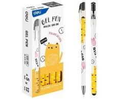 Gelinis rašiklis DELI Cat 0.5 mm, juodos spalvos