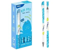 Gelinis rašiklis DELI Cat 0.5 mm, mėlynos spalvos