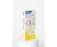 Gelinis rašiklis Deli Delight, 0,5 mm, geltonos spalvos