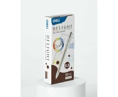 Gelinis rašiklis Deli Delight, 0,5 mm, rudos spalvos