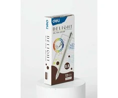 Gelinis rašiklis Deli Delight, 0,5 mm, rudos spalvos