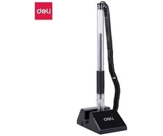 Gelinis rašiklis DELI E6791,pastatomas, juodos spalvos