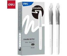 Gelinis rašiklis Deli, G161, 0.5 mm, nutrinamas, juodos spalvos