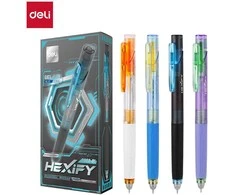 Gelinis rašiklis DELI Hexify ST, 0,5 mm, mėlynas rašalas