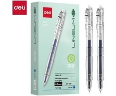 Gelinis rašiklis Deli Lineum Gel 0,5mm, greitai džiūstantis, mėlynos spalvos