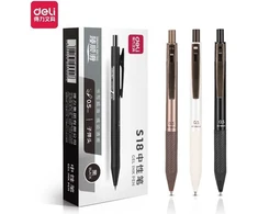 Gelinis rašiklis Deli S18 0,5 mm, įvairių spalvų korpusas, juodos spalvos šerdelė