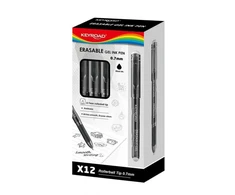 Gelinis rašiklis Keyroad, 0.7mm ištrinamas, juodos spalvos