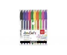 *Gelinių rašiklių rinkinys Zebra Doodlerz, 10vnt,neoninių spalvų