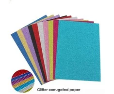 Gofruotas brokatinis popierius Glitter color mix A4, 270 gsm