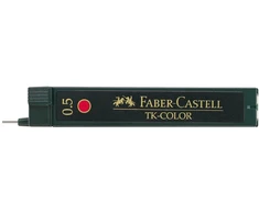 Grafitai Faber-Castell Color, 0,5mm., raudonos spalvos, 12 vnt