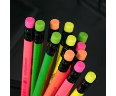Grafitinis pieštukas Deli Neon U54600, HB, neoninių spalvų, su trintuku