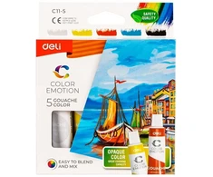 Guašas DELI, 5 spalvų, 12 ml tubelėse