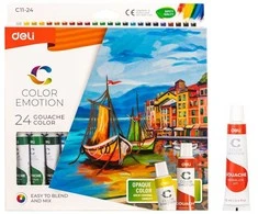 Guašas DELI, 24 spalvų, 12 ml tūbelėse