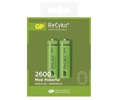 Įkraunami elementai GP ReCyko+ AA,HR6, 1,2V/2700mAh, pakuotėje 2 vnt