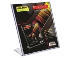 Informacinis laikiklis L formos, K-467, 90x55mm, vertikalus, kieto plastiko