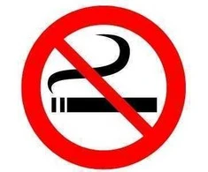 Informacinis lipdukas Charlot 85x85mm, RŪKYTI DRAUDŽIAMA, raudonas