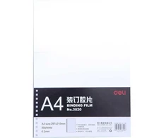 Įrišimo viršelis DELI 3820 A4/200mic/50 lapų, skaidrūs