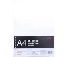 Įrišimo viršelis DELI 3820 A4/200mic/50 lapų, skaidrūs