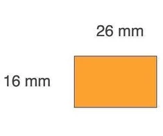 Kainų etiketės 26x16mm, stačiakampės, 1000vnt, oranžinės spalvos