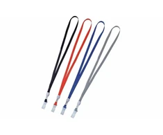 Kaklajuostė vardinei kortelei Deli, su plastikiniu spaustuku, 10x485mm, įvairių spalvų