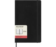 Kalendorius-užrašų knygutė Moleskine 2026 13x21cm, diena, minkštas viršelis, juodos spalvos